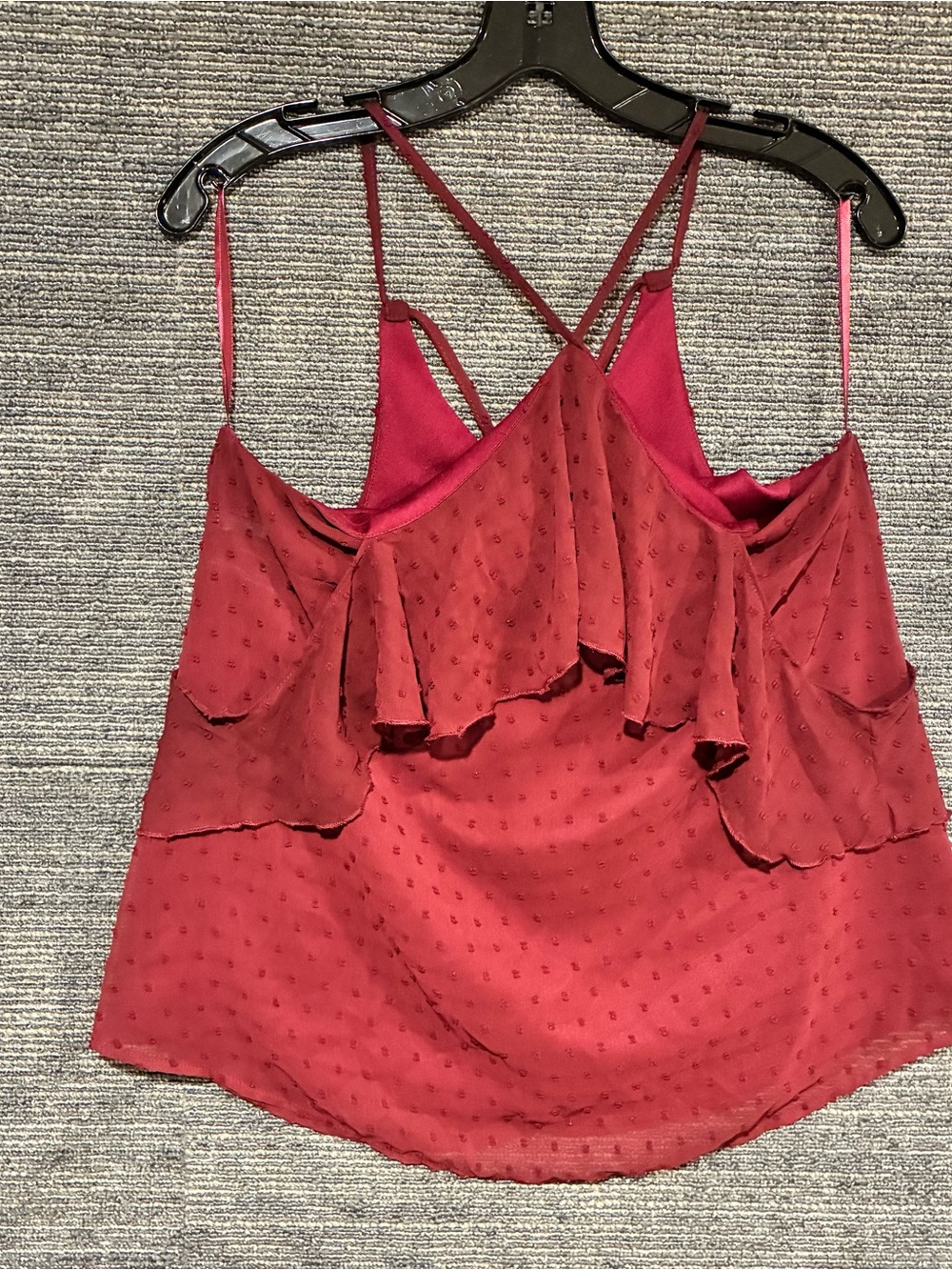 Miami Burgandy Ruffled halter top Size S